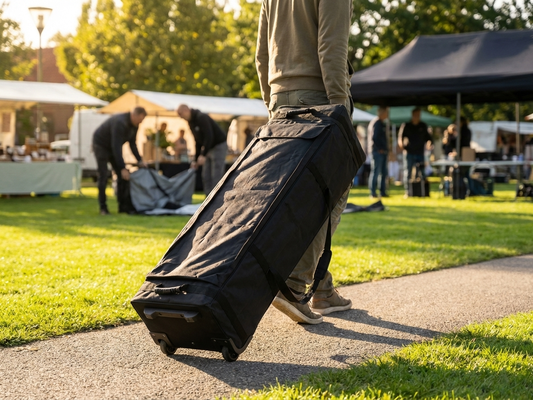Black carry bag with wheels for Flextents, 2x2 m size - product detail