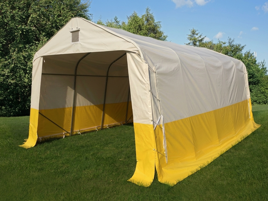Storage work tent in white and yellow for industrial use - product detail