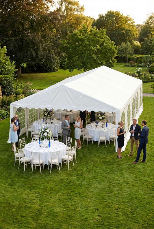 White PVC Marquee 6x12 m with Galvanised Steel Frame for Outdoor Events - product detail