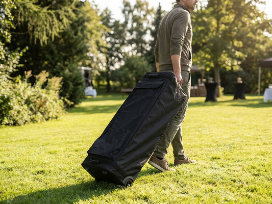 Black carry bag with wheels, 4x6m, made of 600D polyester - product detail