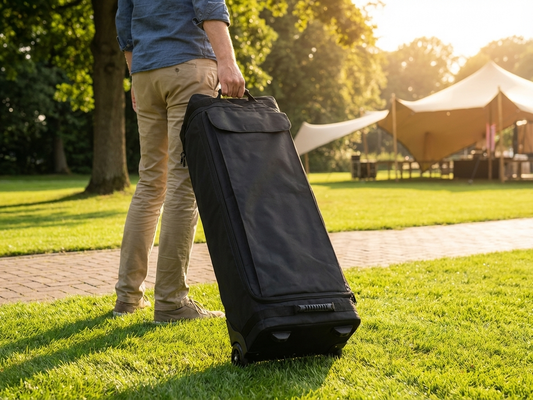 Black carry bag with wheels for outdoor use - product detail