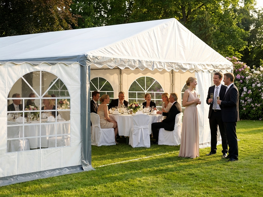 PVC Marquee 6x10m Grey/White with Galvanised Frame - product detail