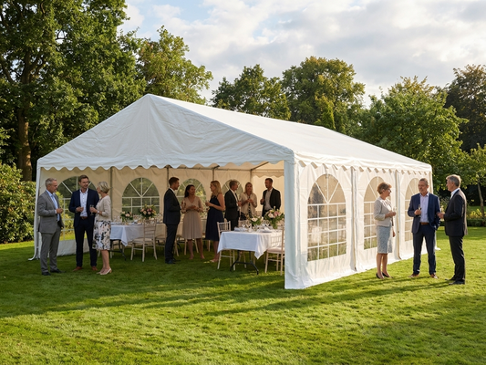 White 7x7m marquee with PVC and steel for events - product detail