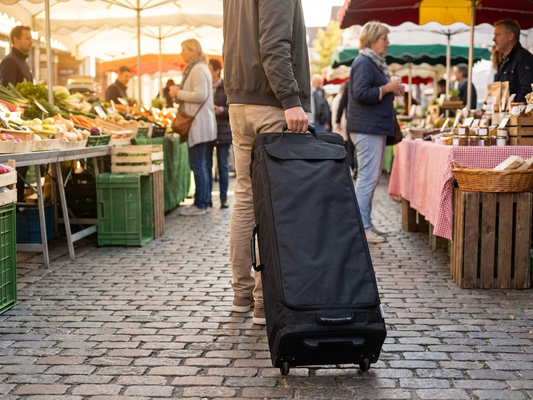 Carry Bag with Wheels in Black for Event Use - product detail
