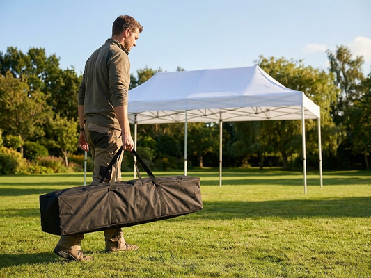 Steel carry bag 4x6 m black, polyester with PVC, for outdoor events - product detail