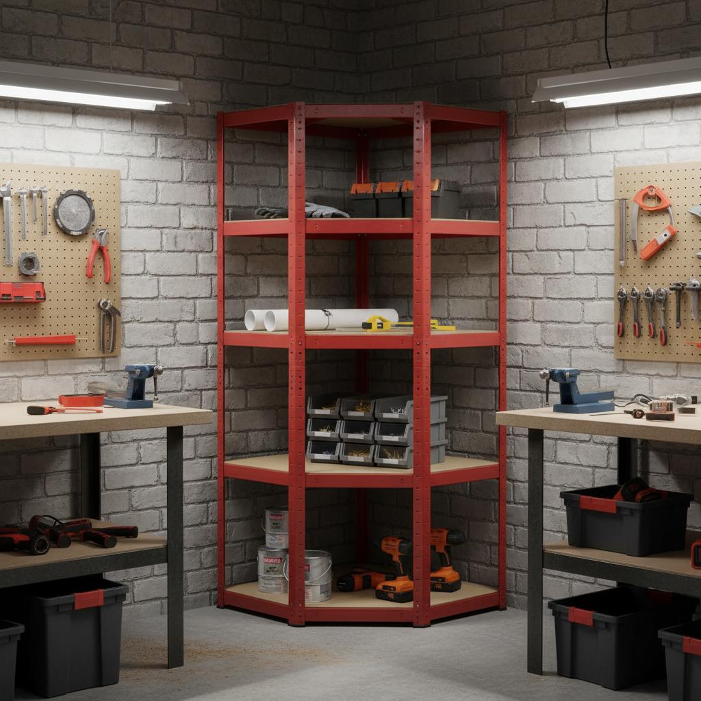Garage Corner Shelving Unit - Heavy Duty - Warehouse/Industrial