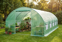 Polytunnel Greenhouse - 4x8x2 m Green - Polyethylene & Galvanised Steel - Domestic & Commercial Use