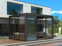 Aluminium Pergola Gazebo - 3x4 m Black - Tempered Glass - Outdoor Use