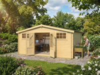 Wooden Shed - 4.8x2.92x2.45 m Natural - Nordic Spruce - Domestic Use