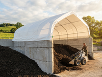 Container Shelter - 6x6.05x1.8 m, White - PVC & Galvanised Steel - Industrial Use