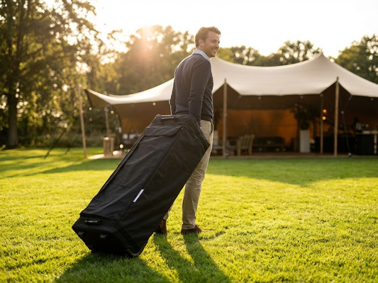 Wheeled carry bag for Flextents Xtreme 50 in black