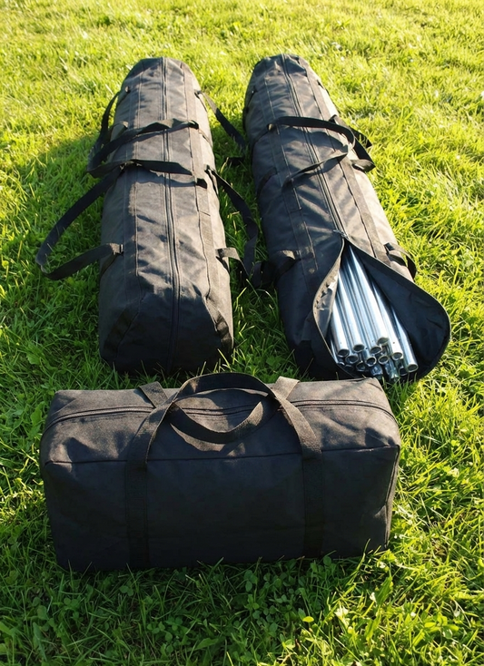 Black marquee carry bag made of polyester with PVC for outdoor use
