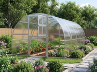Polycarbonate Greenhouse - 18m² Silver - Galvanised Steel - Domestic & Commercial