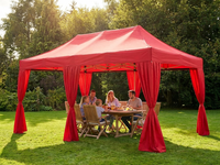 Pop Up Gazebo - 3x6 m Red - Steel Frame & PVC Backing - Outdoor Events