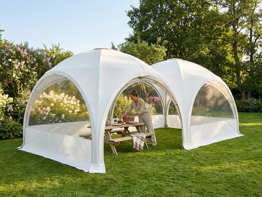 White dome marquee with aluminium frame, 3x6 metres, for outdoor events