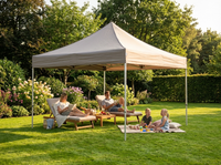 Pop Up Gazebo - 4x4m Latte - Aluminium Frame - Outdoor Events