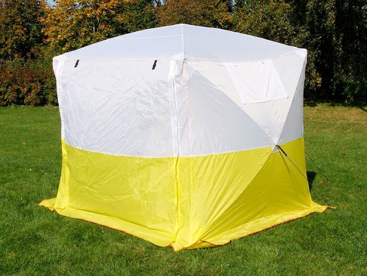 Yellow and white flame-retardant work tent, 2.5x2.5x2 m