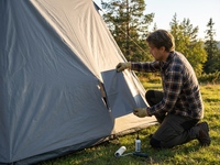 PVC Repair Sheet - 1x1 m Grey - Fire Retardant, 600 g/m² - Storage Tent