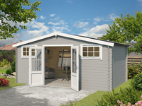 Wooden Shed - 4.8x2.92m Light Grey - Nordic Spruce - Domestic & Garden